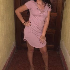 Dusty rose pink dress